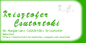 krisztofer csutortoki business card